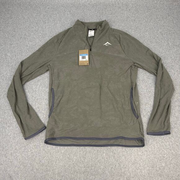 Nike Trail Men's Medium Dri-FIT 1/2-Zip Midlayer Running Top FB7535-053 Green - Picture 1 of 5